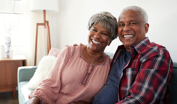 Senior couple smiling