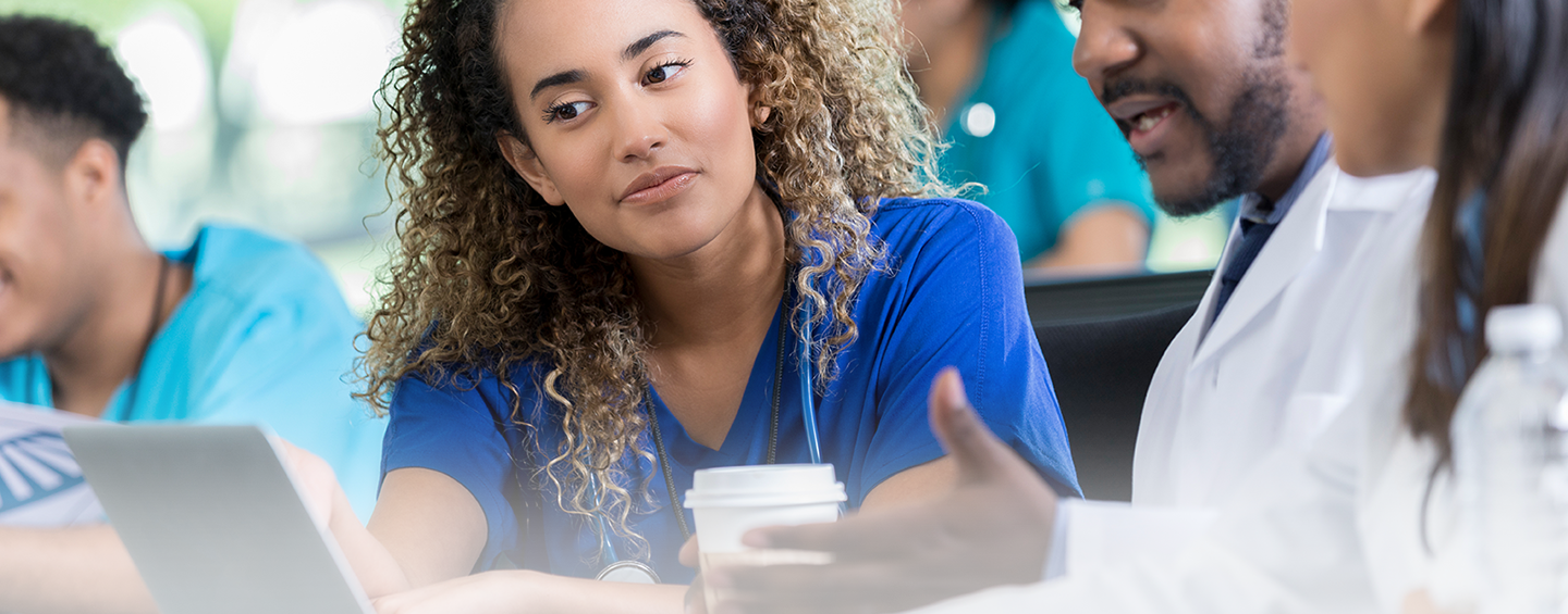 Nursing student in classroom setting